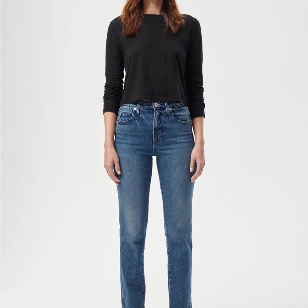 AMO Dark Blue Straight Leg Jeans
